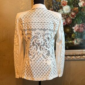 BCBGMaxAzria Ivory Lace Blazer